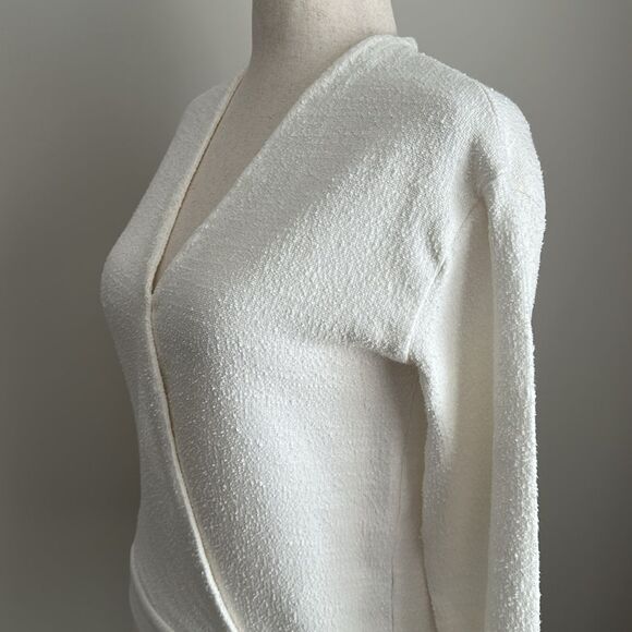 Madewell Texture & Thread Wrap Boucle Top in Bright Ivory Size S - Picture 5 of 11